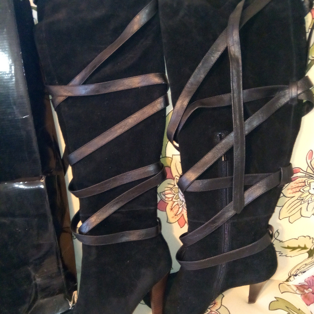 Colin Stuart Black High Heel Thigh High Boot 10
